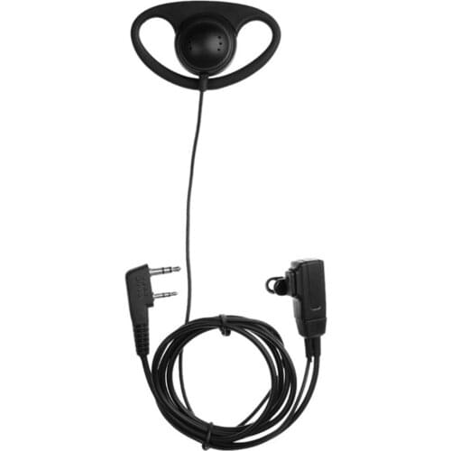 2 Pin D-shape Earpiece Headset MIC PTT Mic Earpiece Earphone for Baofeng for Kenwood for Puxing TYT Radio Wireless Ear Hook