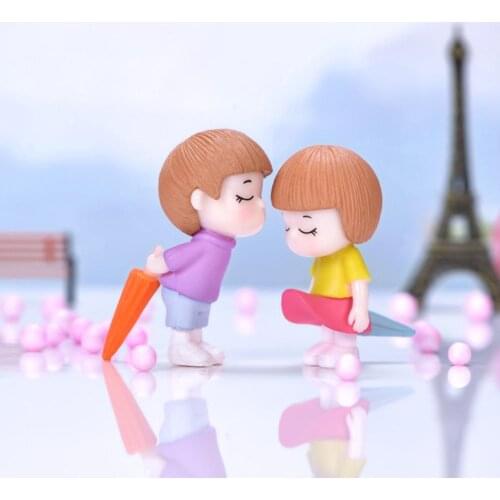 4Pcs PVC Plastic Umbrella Couple Micro-landscape Ornament Crystal Ball Accessory