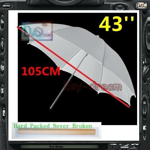43" 105cm Studio Flash Soft Translucent White Umbrella Diffuser For Dslr Foto Photography ps010