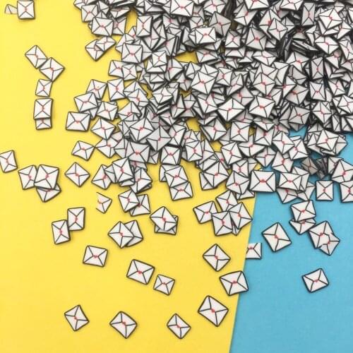 50g Polymer Clay White Envelope Slice Sprinkles for Crafts Making Accessories Nail Arts Decoration DIY Phone Decor Hot Selling