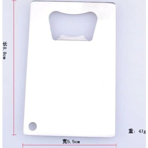 500pcs/lot Personalized Credit Card Sized Bottle Opener Custom Company Logo Engraved / Printed Metal Business Card Bottle Opener