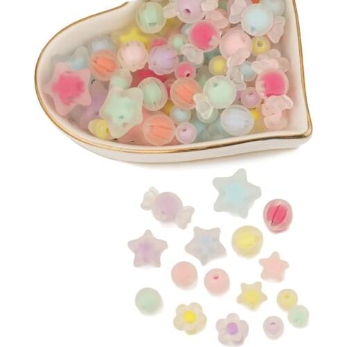 Cordial Design Acrylic Beads/Mix Styles/Matte Effect/Bead In Bead/Chunky Candy Beads For Kids Jewelry Making/Hand Made/DIY Beads
