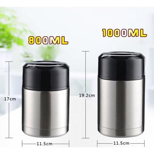 Large Box 800ML And 1000ML Insulating Cup Stainless Steel Vacuum Jars Thermos Lunch Box For Hot Food With Thermo Pot Containers