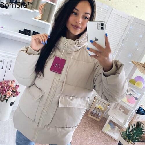Женские зимние парки Bornsra China At AliExpress