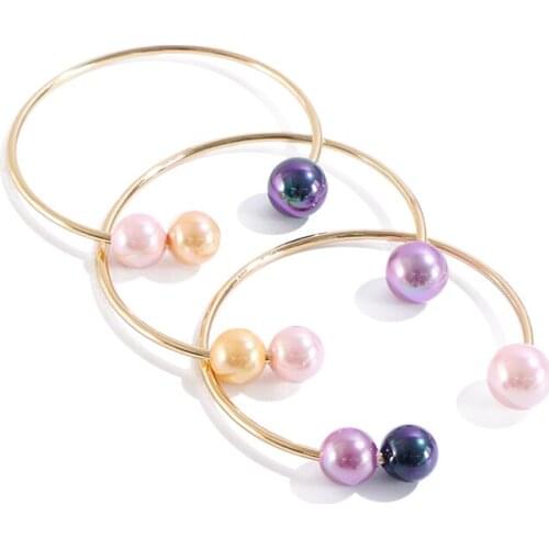KOMI Purple Champagne Glass Beads Imitation Pearl Polynesia Hawaii Samoa Men Women Bracelets Fashion Jewelry