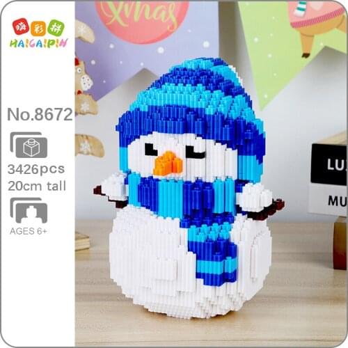 CB 8046 Merry Christmas Gift Snowman Snow Monster 3D Model DIY Mini Magic Blocks Bricks Building Toy For Children No Box