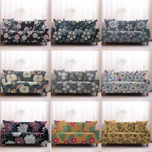 Flower Printed Stretch Sofa Slipcover Couch Sofa Cover Non-Slip Washable Furniture Protector Soft for Kids Pets 1/2/3/4 Seaters