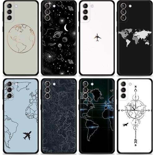 Luxury Popular Planes Map Designs Cellphone Case For Samsung Galaxy S20 FE S21 Ultra S9 S10 Plus Lite S10e Coque Cover Capa Bag