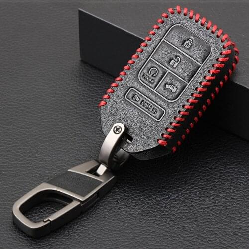 Genuine Leather Car Key Cover Case For Honda Vezel city civic Jazz BRV BR-V HRV Fit Remote Key Jacket Car-stying