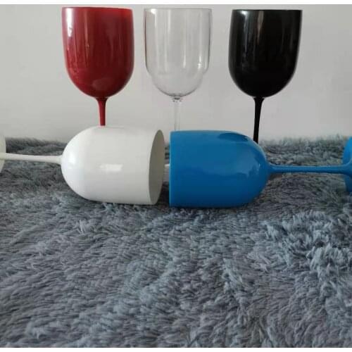 Environmentally Friendly Food Grade Pp Material Goblet Plastic Wine Glass Acrylic Cocktail Glass Party Solid color wine glass