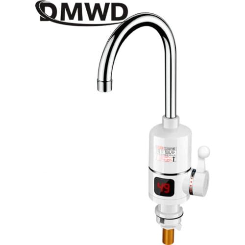 DMWD Tankless Electric Water Heater Kitchen Instant Hot Water Tap Heater Water Faucet Instantaneous Heater 3000w Heating tap EU