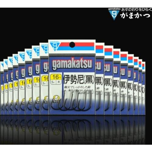 Gamakatsu Black Barbed Hook Japan Imported Carbon Steel Carp Isema Fishing Hooks Ultra Point Sharpened Fishhooks Pesca 1#-16