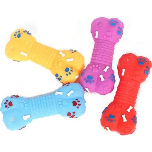 Kapmore 1pc Bite Resistant Dog Squeaky Toy Plastic Training Bone Shape Dog Play Toy For Puppy Pet Supplies Pet Accessories