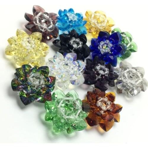 Creative 45 mm 9 color crystal quartz hand-woven glass flowers for home decoration wedding gift souvenir