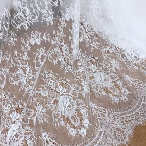 LASUI C0317 NEW 150 cm*3 meters=1 piece DIY Weedding dress ,veil decoration Sewing TOP romantic Eyelash French Lace Fabric