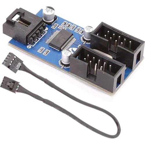 Computer motherboard 9-pin USB multiplier 4-port male socket 9PIN female 1 drag 2 splitter one point two expansion card