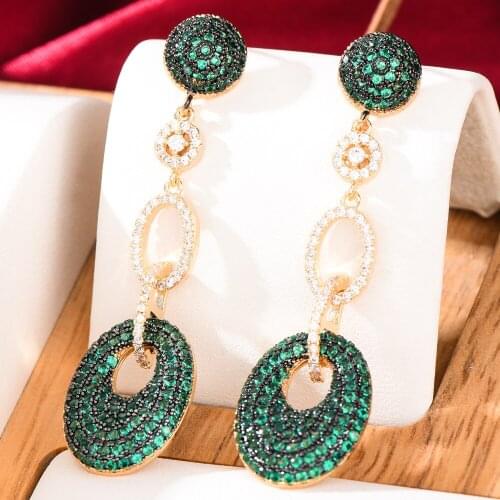 Missvikki Luxury Cute Oval Dangle Pendant Earrings For Women Wedding Party Bridal Earrings New Fashion Jewelry High Quality