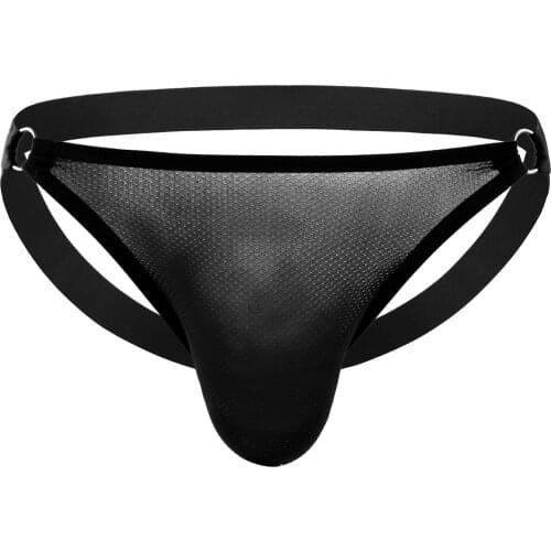 Men Sexy Jockstrap Gay Underwear Jock Strap Jockstraps Cuecas Gay Tangas Hombre Sexy G String Cueca Gay Penis Mesh Lingerie