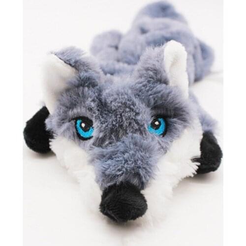 Sounding Plush Pet Dog Teeth Cleaning And Wear-resistant Bite-resistant Toy Tricolor Wolf Dog Toy