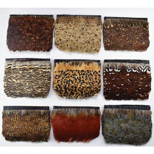 Natural Peacock Feathers Chicken Pheasant Feather Trim Fringe Ribbon Feathers for Clothes Feathers for Jewelry Making Carnaval
