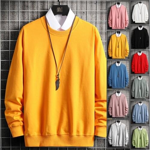 Solid Hoodie Sweatshirts Men Cotton Pullover Streetwear Oversize Hip Hop Hoodies Men Clothing O Neck Black White Basic Hoodies