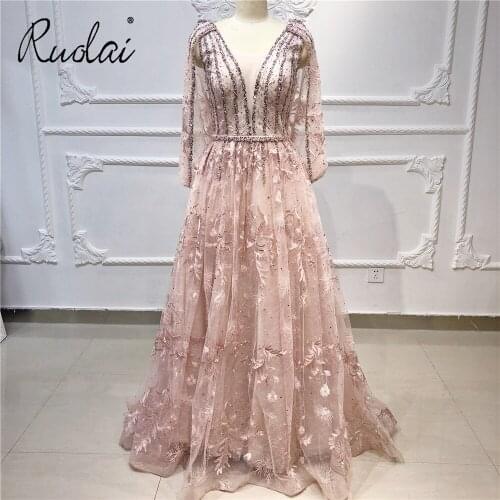 OEV4306 Luxurious Evening Dresses Heavy Beadings with Tassels Backless Prom Dress 2020 robe de soiree Women Party Formal Dresses