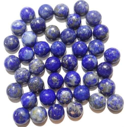 Wholesale 100pcs Natural lapis lazuli stone 4mm round Cabochon shape stones No Hole Beads for DIY Jewelry making