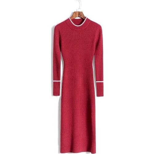 2020 Autumn Dress Promotion Zanzea 45% Cashmere + 30% Wool Knit Woman New Long-sleeved Slim Sexy Bag Hip Fashion Female