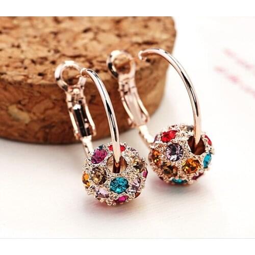 Gift for Friend Woman Wedding Party Fashion Alloy Drop Crystal Ball Decor Austrian Wedding Party Wearing Fashion Alloy Drop