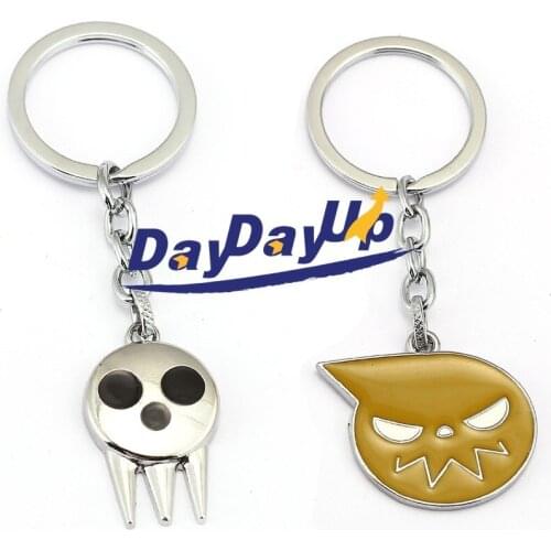 SOUL EATER Keychain Anime Charm Key Chain Souleater Death The Kid Key Ring Holder Pendant Cosplay Prop 2pcs