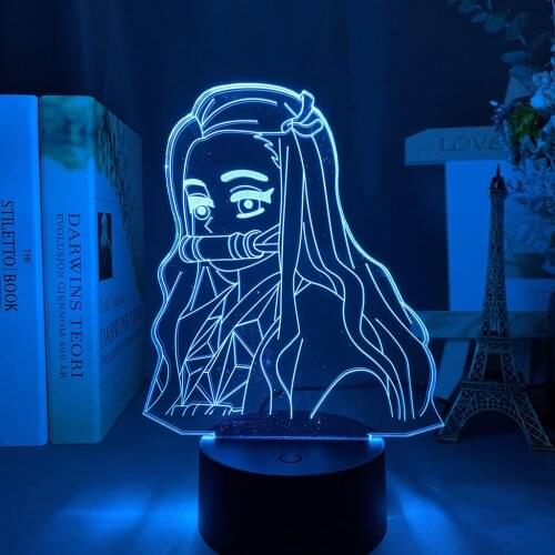 Led Night Light for Bedroom Decor Nightlight Kids Child Demon Table 3D Lamp Slayer Gift Usb Battery Led Colorful Acrylic Xmas