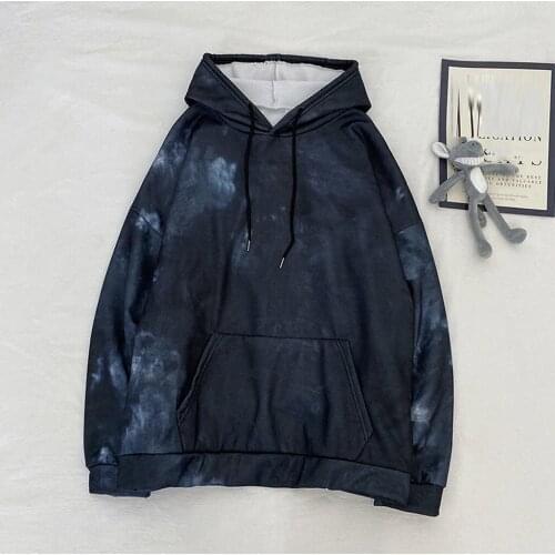 Tie-dye Print Womens Sweatshirts Casual Hoodies Long Sleeve Ladies Anime Hooded Female Fashion Hoodie куртка женская весна