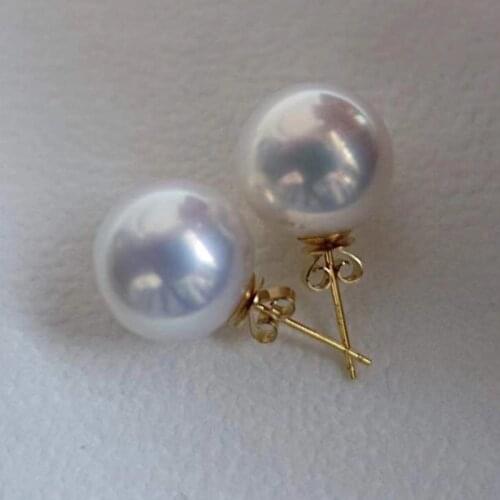 Tianyu Gems 18k Gold Stud Earrings 12-13mm Freshwater Cultured Pearls High Quality Au750 Earrings Women Custom Fine Jewelry