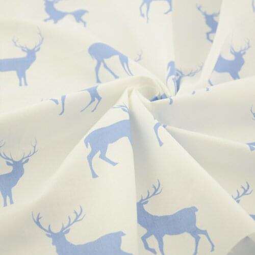 Booksew Sewing Tecido 100% Cotton Fabric Animals Printed Cartoon Deer Quilting Patchwork Christmas Textile Twill Bedding Tela