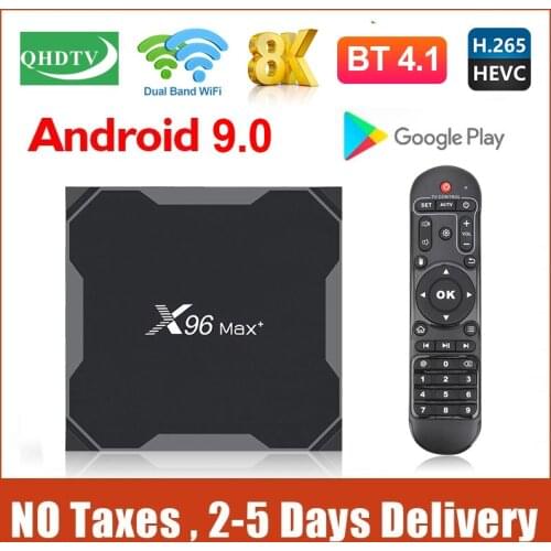 X96 Max Plus 4G 64G Android 9.0 TV Box S905X3 Quad Core QHD Smart TV Box 8K Dual Band Wifi Set top Box