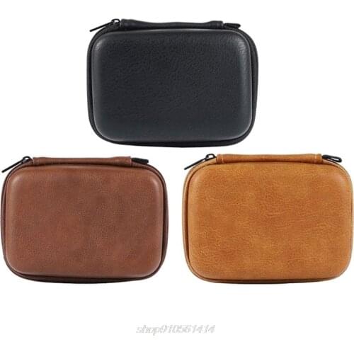 USB Data Cable Organizer Leather Earphone Storage Bag Headphone Case Cover Protector Mini Zipper Hard Pouch Box J04 21 Dropship