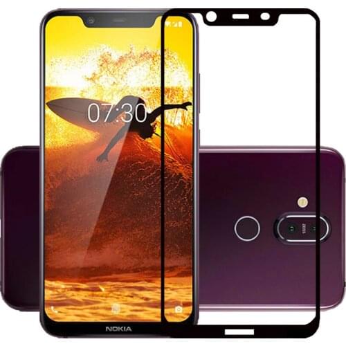 75 Pcs/Lot 2.5D Premium Tempered Glass for NOKIA 8.1 Full Coverage Screen Protector Protective Film for NOKIA 8.1