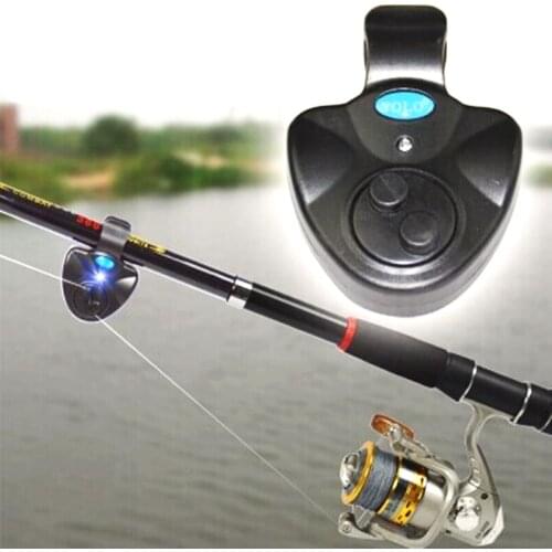 JIGEECARP 1pc LED Light Fishing Bite Alarm Buffer Carp Fishing Rod Mount Electronic Fish Bite Alert Indicator Sound Alert