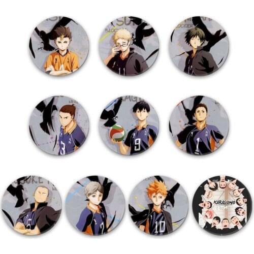 10pcs Anime Haikyuu!! Brooch Pin Cosplay Badge Accessories For Clothes Backpack Decoration gift