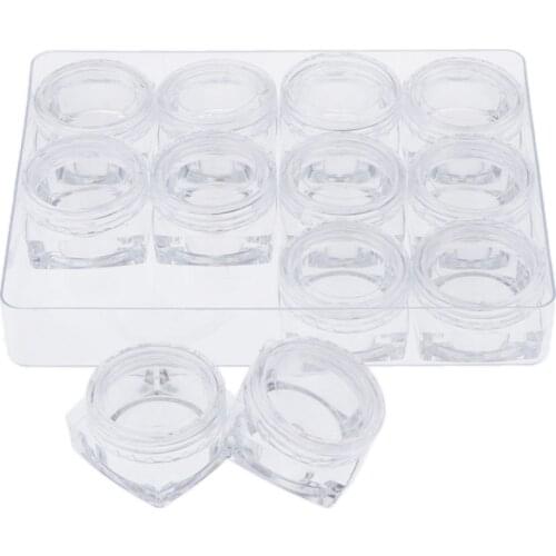 12 Pieces Empty Mini Clear Plastic Storage Containers Box Case with Lids for Small Items and Other Craft Projects