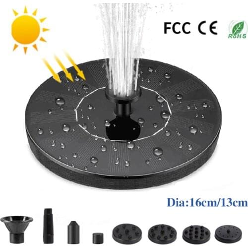 13/16CM Round Solar Fountain Bird Bath Fontaine Solaire Pool Pond fuente de agua Floating Water Pump Garden Decoration Outdoor