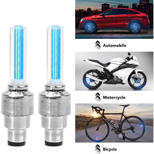 2X Atmosphere Welcome Light Hub Lamp Auto Car Wheel Light Moto Bike Light Tire Valve Decorative Valve Cap Flash Spoke Neon Lamp