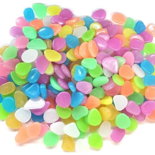 20pcs Glow in the Dark Garden Pebbles Glow Stones Rocks for Walkways Garden Material is Photoluminescent pigment + resin