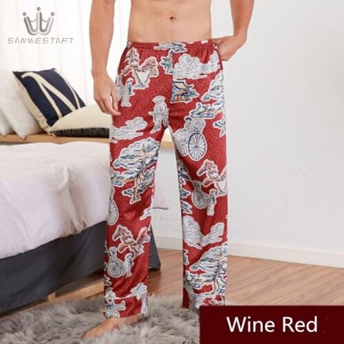 2020 Mens Pajamas Male Pyjama Autumn Long Sleep Bottoms Pants Sleepwear Elastic Waist Homewear Leisure Outwear Fit All Season