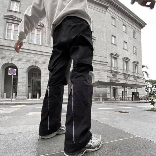 2021 Men Women Hair Stylist Original niche Pocket functional working clothes zipper Pants bell-bottoms plus size costumes 27-46