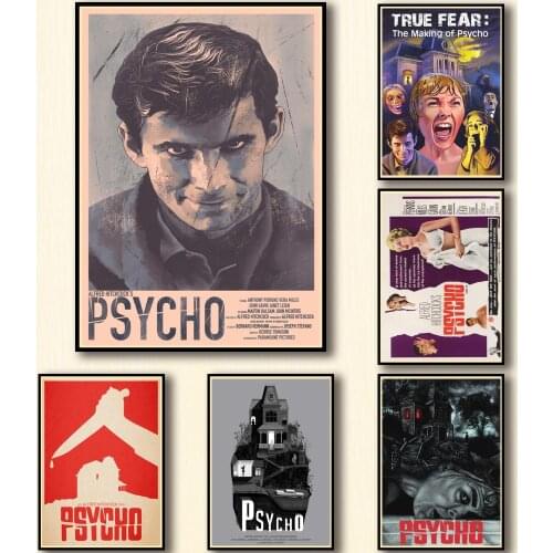 31 Designs Hitchcock Movie Psycho Whitepaper Poster Artwork Homedecal Fancy Wall Sticker for Coffee House Bar