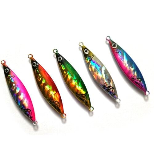 5PCS Fishing Jigging Slow Jig Deep sea Jigging Lure Jigbait spoon baits 20/30/40/60/80/100/120/150/200g