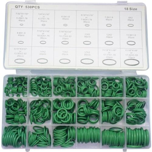 530Pcs Car R134A Car O-Ring Repair Automotive Air Conditioning Repair Rubber Sealant Box Set