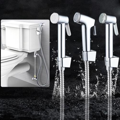 ABS Handheld Bidet Spray Shattaf Sprayer Shower Hose Rack Floor Toilet Cleaning Set