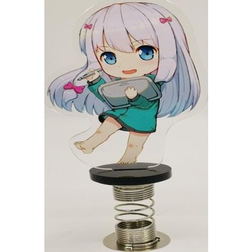 Anime Eromanga Sensei Sagiri Izumi Spring Shake Fighter Stand Model Plate Acrylic Laser Desktop Car Decoration Toy Gift